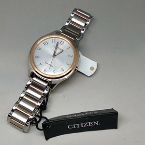 Citizen Eco-Drive EM0756-53A Silver Rose Gold Tone